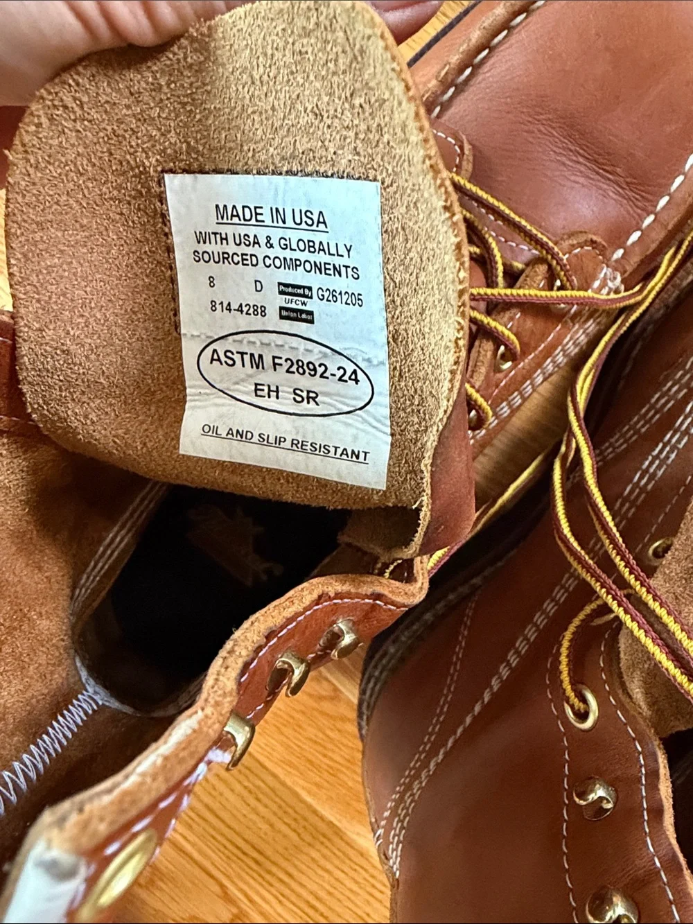 Thorogood American Heritage 8” Tobacco Moc Toe Black Wedge Size 8D NWOT